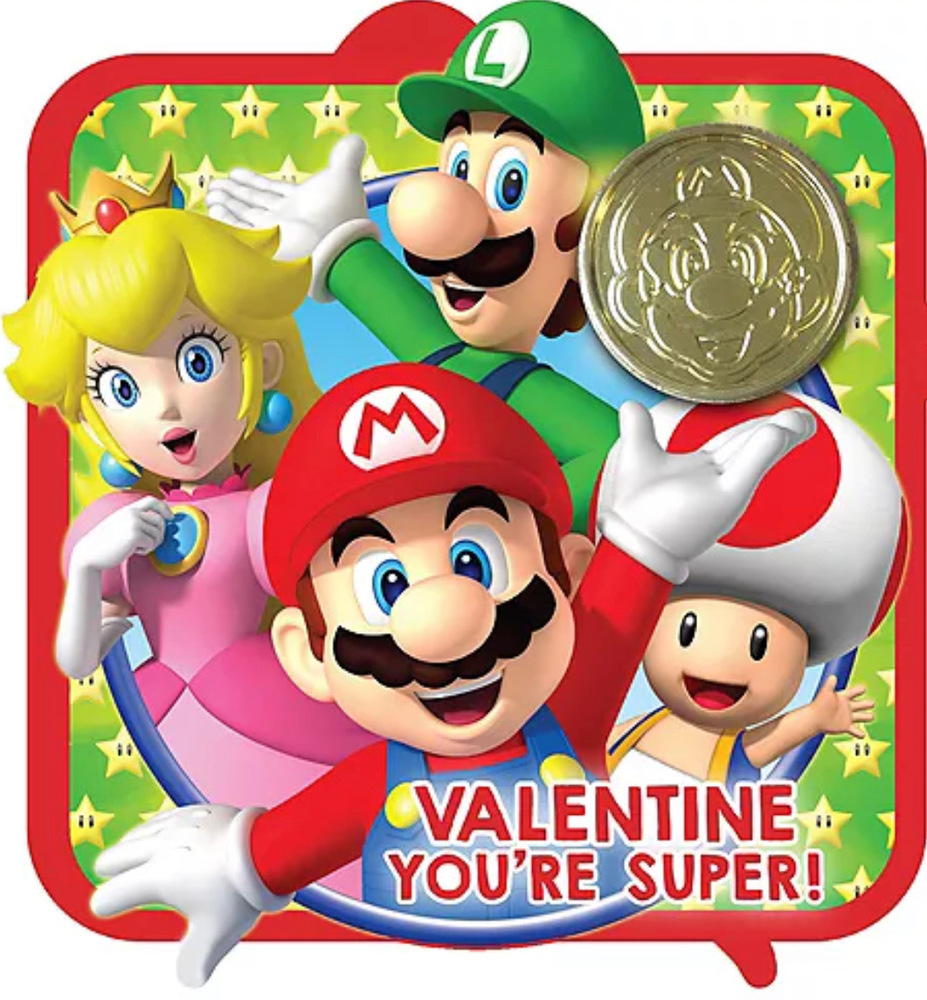 Valentine You're Super with Mario Party Characters