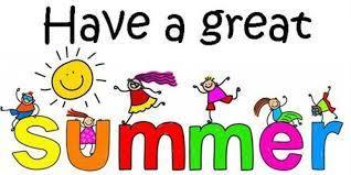Colorful graphic that says 'Have a great summer' in colored letters
