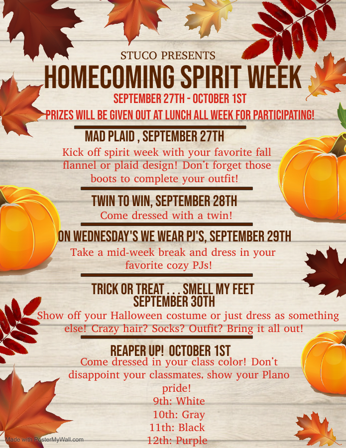 Homecoming Spirit Week Details