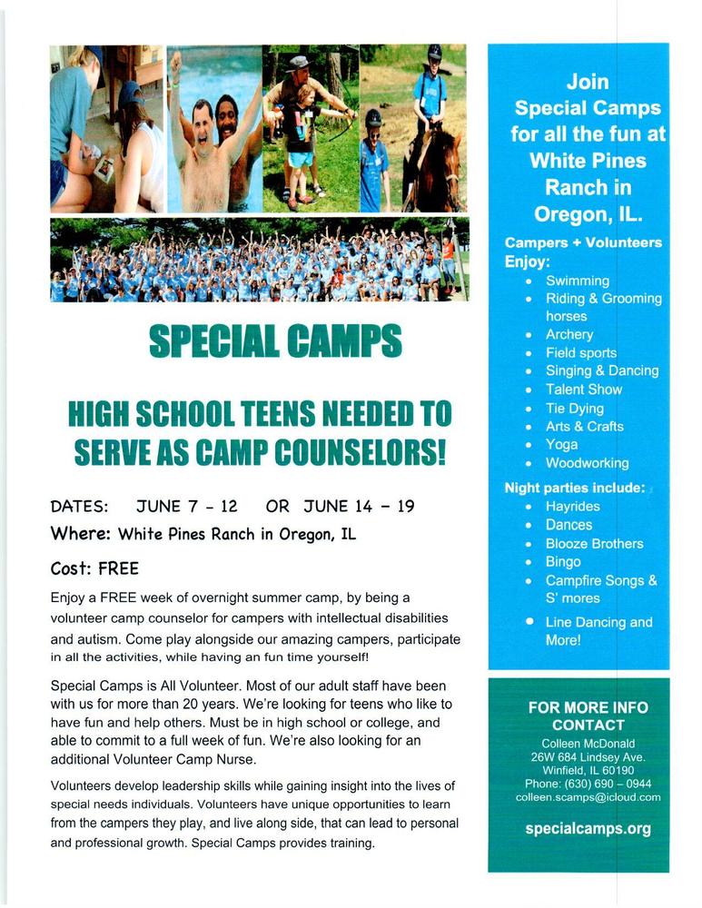 Special Camps - Volunteer Information