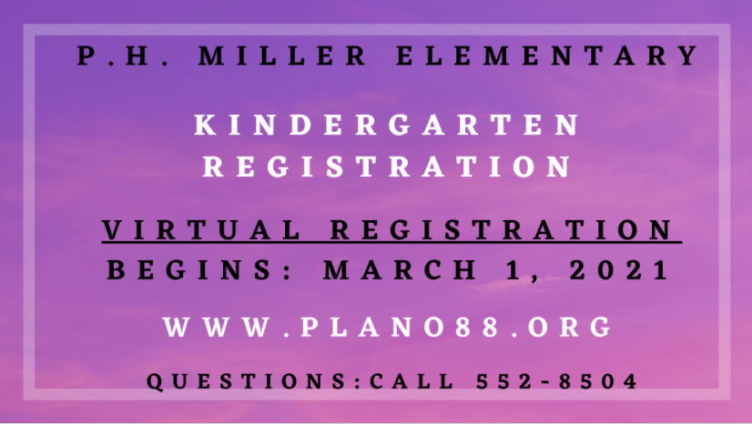 Kindergarten Online Registration March 1-19