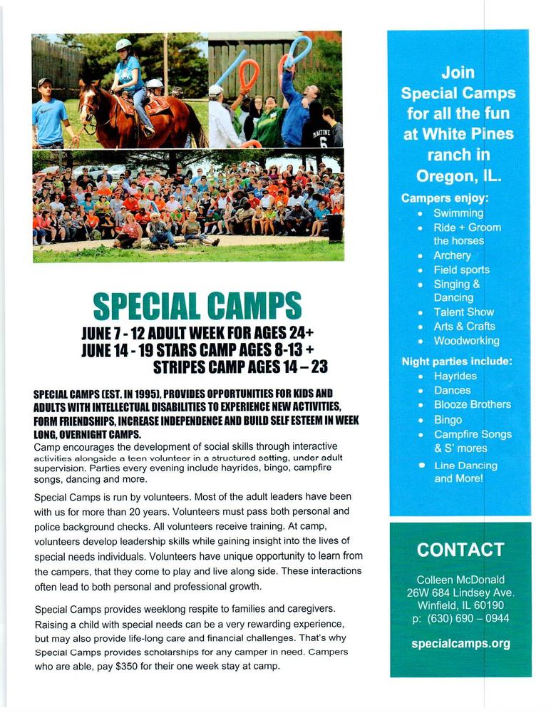 Special Camps - Camper Information