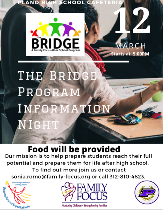 The Bridge Program's Next Event is 3/12