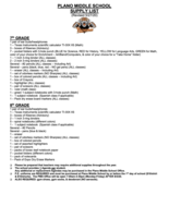 7th Grade & 8th Grade Supply Lists