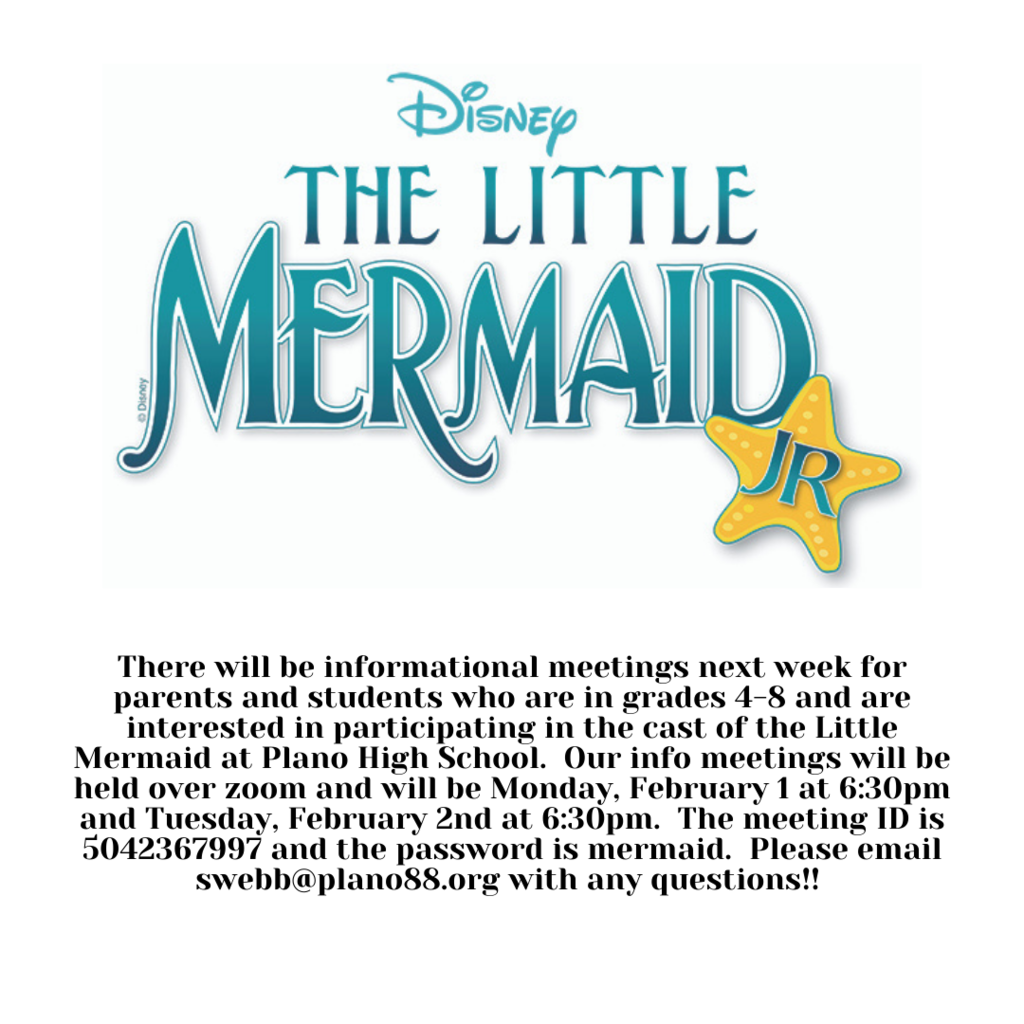 Little Mermaid Informational Meeting for Parents