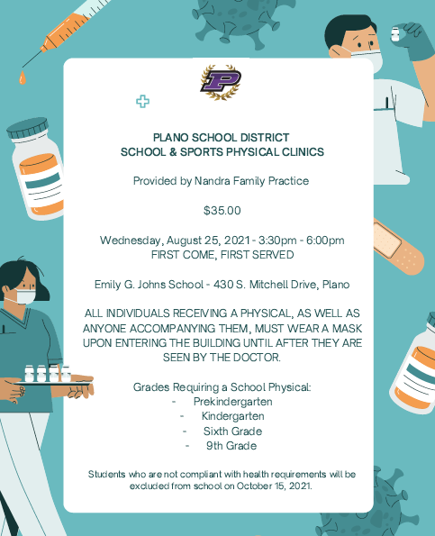 Information about school and sports physicals
