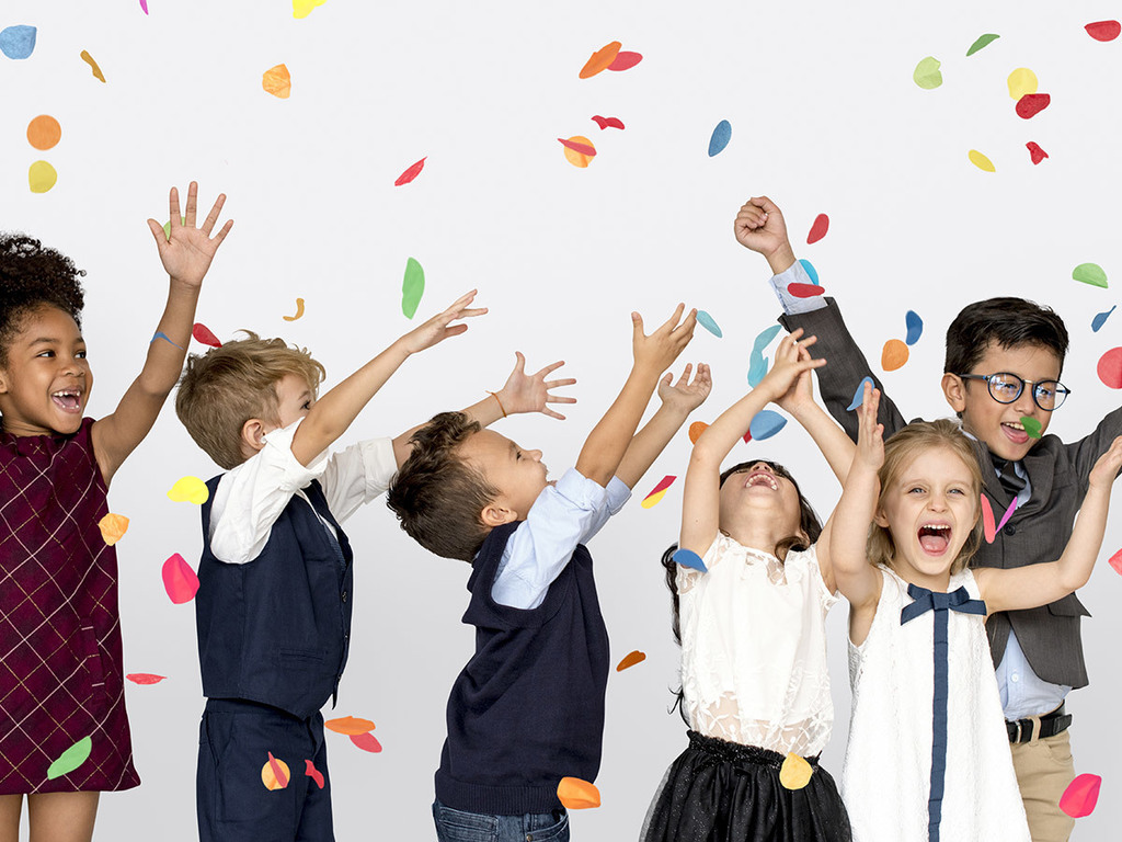 Kids celebrating