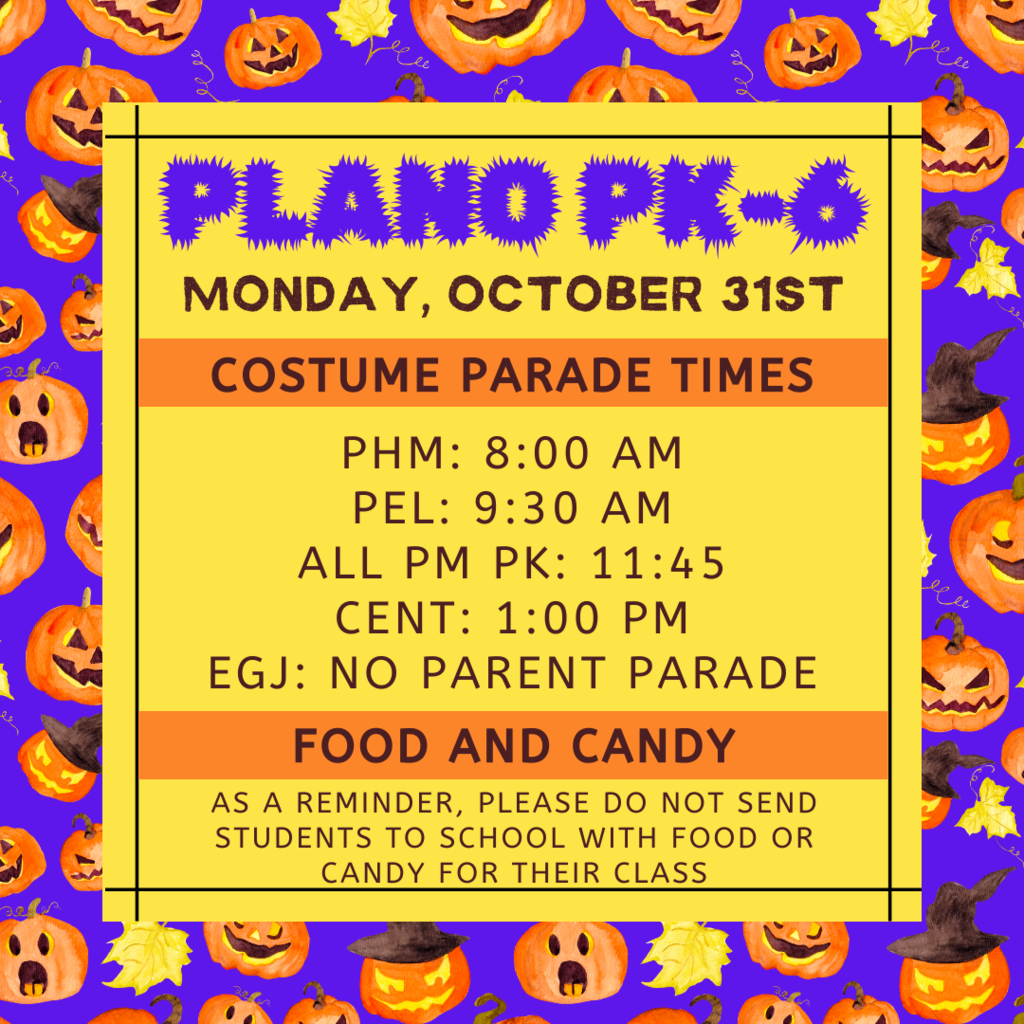 Costume Parade time for Centennial School 1:00 pm