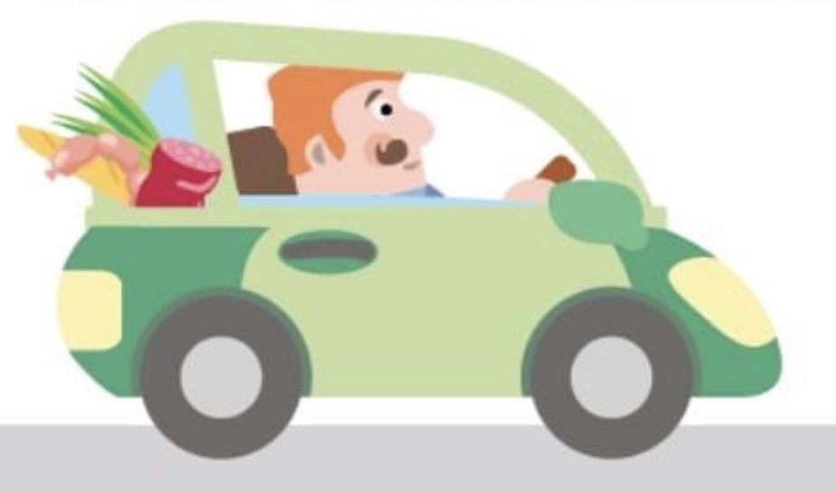 Man in Car at Mobile Food Pantry